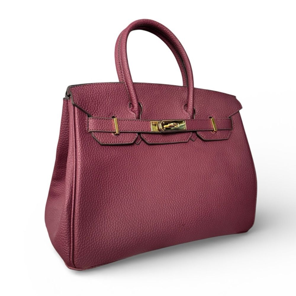 Plum Purple Pebbled Leather Bag